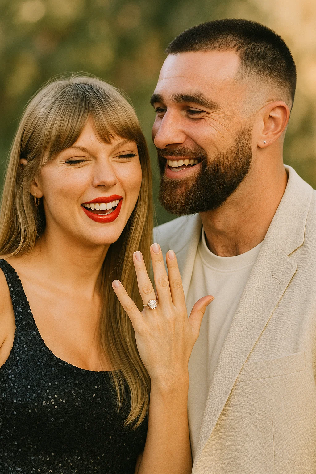 Taylor Swift and Travis Kelce engagement cover